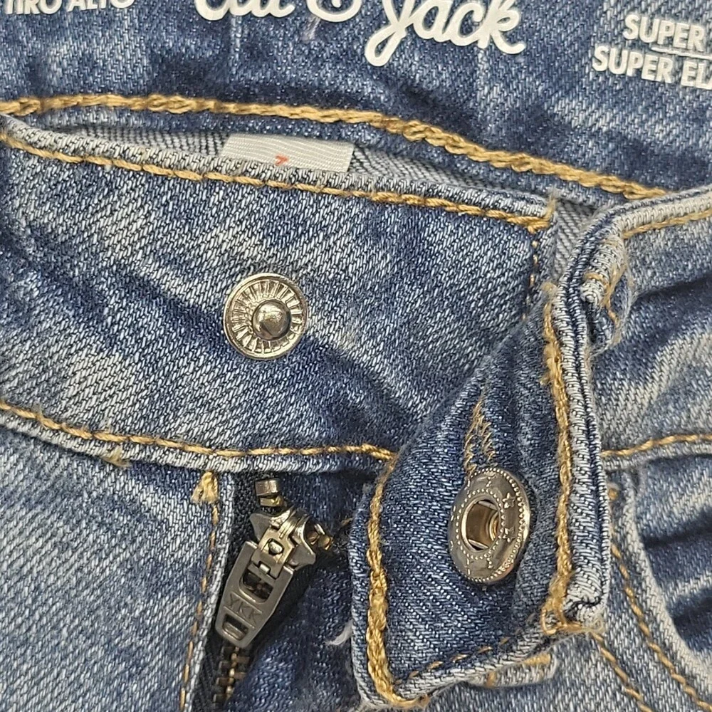 Girls' High Rise Skinny Super Stretch Skinny Jeans - Cat & Jack Blue Size 7